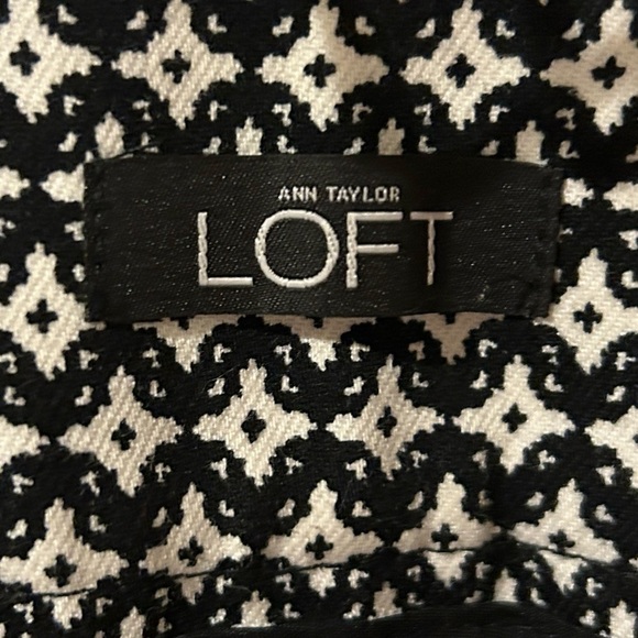 Ann Taylor LOFT Julie skinny Cotton Blend pant black & white - Picture 5 of 10